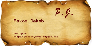 Pakos Jakab névjegykártya